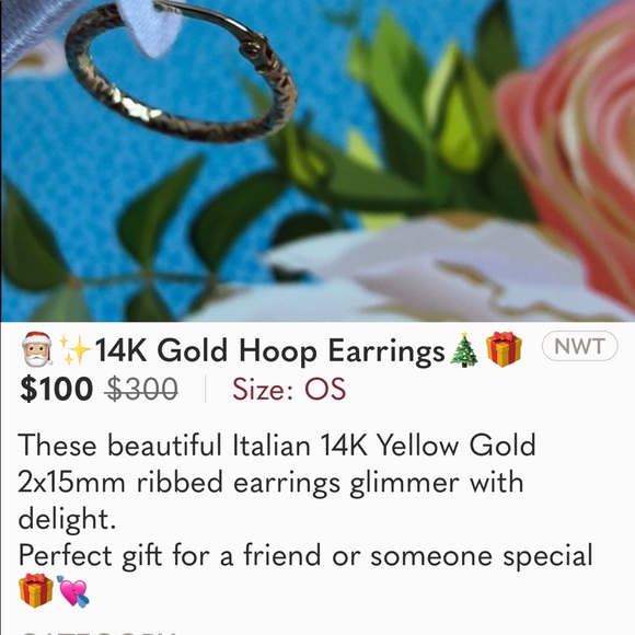 🎅🏼✨14K Gold Hoop Earrings🎄🎁 - Picture 5 of 5
